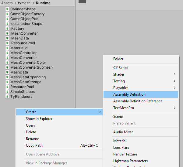 Create Assembly Definition