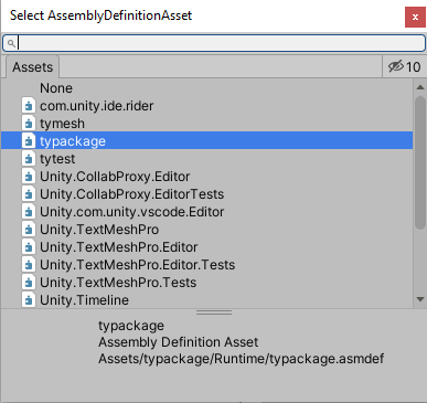 Select Assembly Definition References